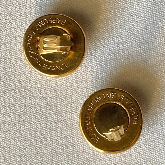 Vintage Givenchy France Brutalist Earrings, Designer, 1980's, 4G Logo, Clip-on - Picture 5 of 8